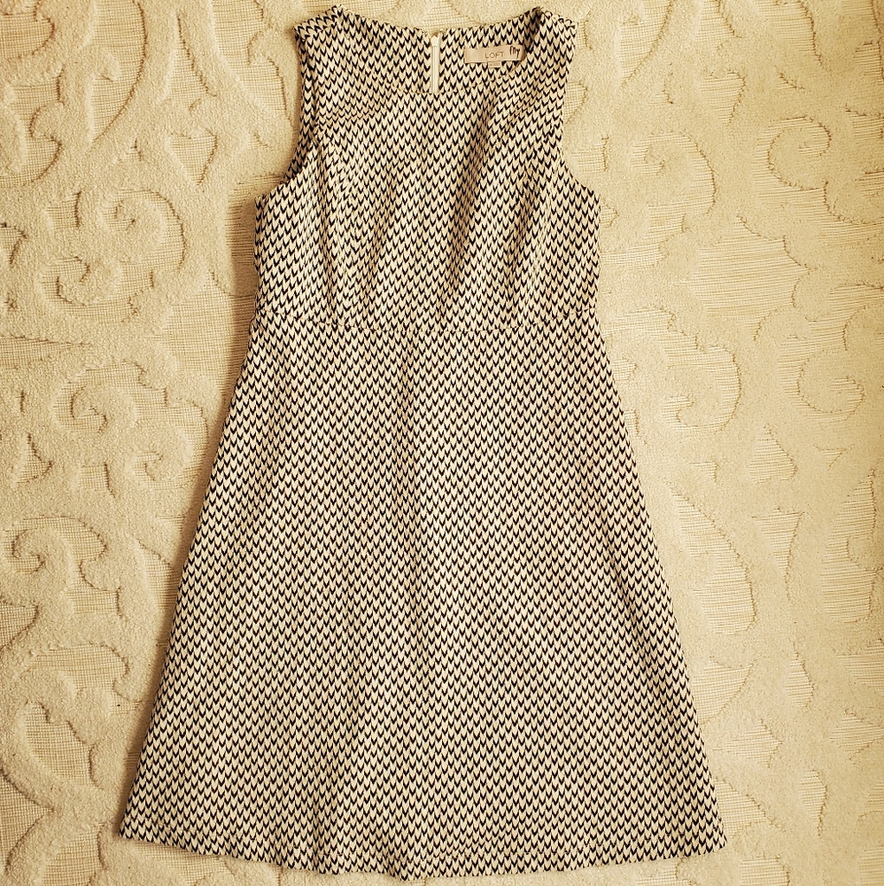 LOFT Black & White Pattern Dress